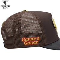 FERRETI HATS PREMIUM FT192 Mr. Gallo Brown Mesh Baseball Cap for Men - Brown - OriginalWestern.com