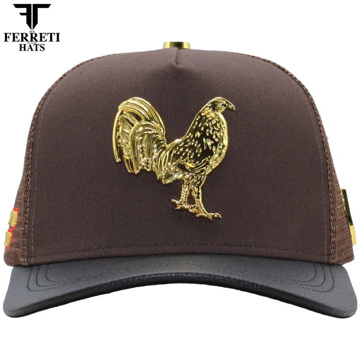 FERRETI HATS PREMIUM FT192 Mr. Gallo Brown Mesh Baseball Cap for Men - Brown - OriginalWestern.com