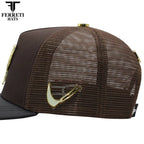 FERRETI HATS PREMIUM FT192 Mr. Gallo Brown Mesh Baseball Cap for Men - Brown - OriginalWestern.com