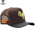 FERRETI HATS PREMIUM FT192 Mr. Gallo Brown Mesh Baseball Cap for Men - Brown - OriginalWestern.com