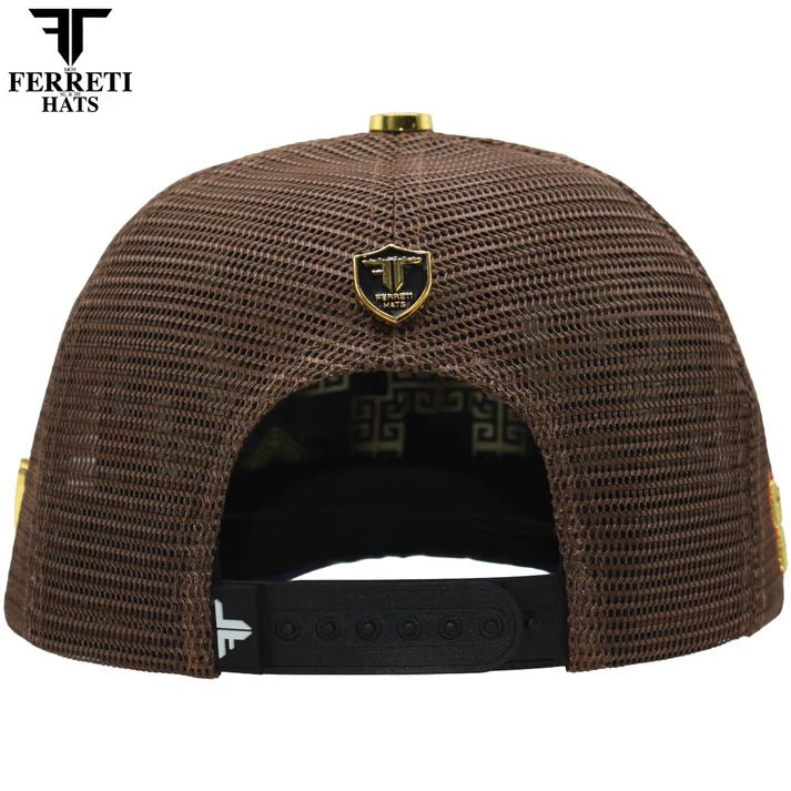FERRETI HATS PREMIUM FT192 Mr. Gallo Brown Mesh Baseball Cap for Men - Brown - OriginalWestern.com