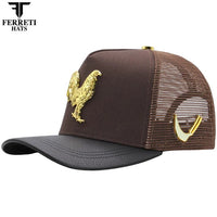 FERRETI HATS PREMIUM FT192 Mr. Gallo Brown Mesh Baseball Cap for Men - Brown - OriginalWestern.com