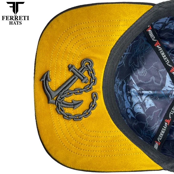 FERRETI HATS PREMIUM FT193 The Anchor Baseball Cap For Men - Black - OriginalWestern.com