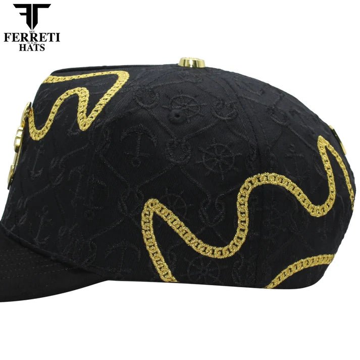 FERRETI HATS PREMIUM FT193 The Anchor Baseball Cap For Men - Black - OriginalWestern.com