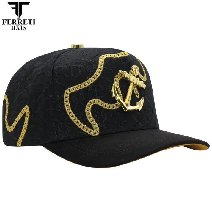 FERRETI HATS PREMIUM FT193 The Anchor Baseball Cap For Men - Black - OriginalWestern.com