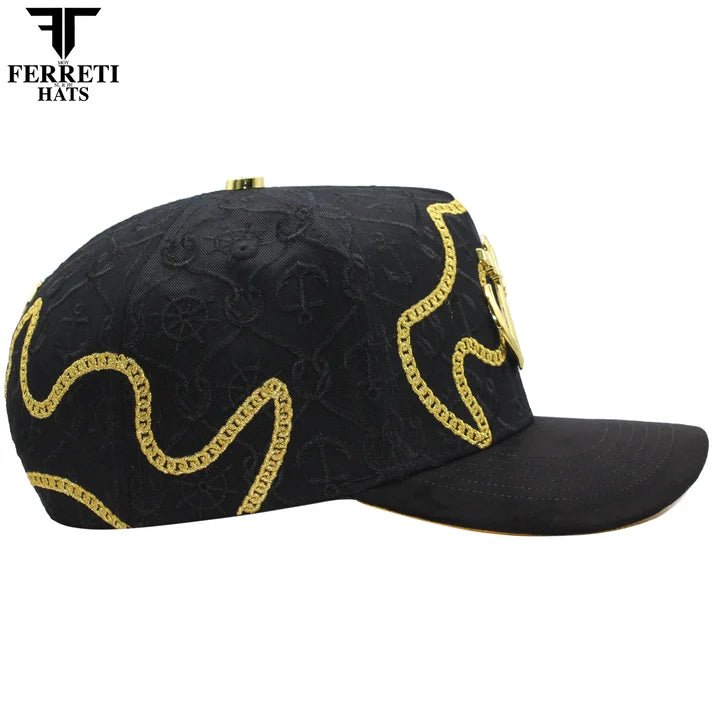FERRETI HATS PREMIUM FT193 The Anchor Baseball Cap For Men - Black - OriginalWestern.com