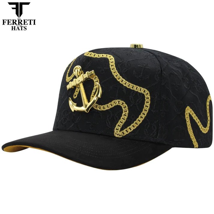 FERRETI HATS PREMIUM FT193 The Anchor Baseball Cap For Men - Black - OriginalWestern.com