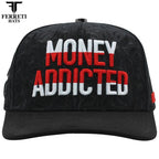 FERRETI HATS PREMIUM FT195 Money Addicted Baseball Cap For Men- Black - OriginalWestern.com