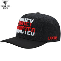FERRETI HATS PREMIUM FT195 Money Addicted Baseball Cap For Men- Black - OriginalWestern.com