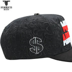 FERRETI HATS PREMIUM FT195 Money Addicted Baseball Cap For Men- Black - OriginalWestern.com