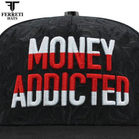 FERRETI HATS PREMIUM FT195 Money Addicted Baseball Cap For Men- Black - OriginalWestern.com