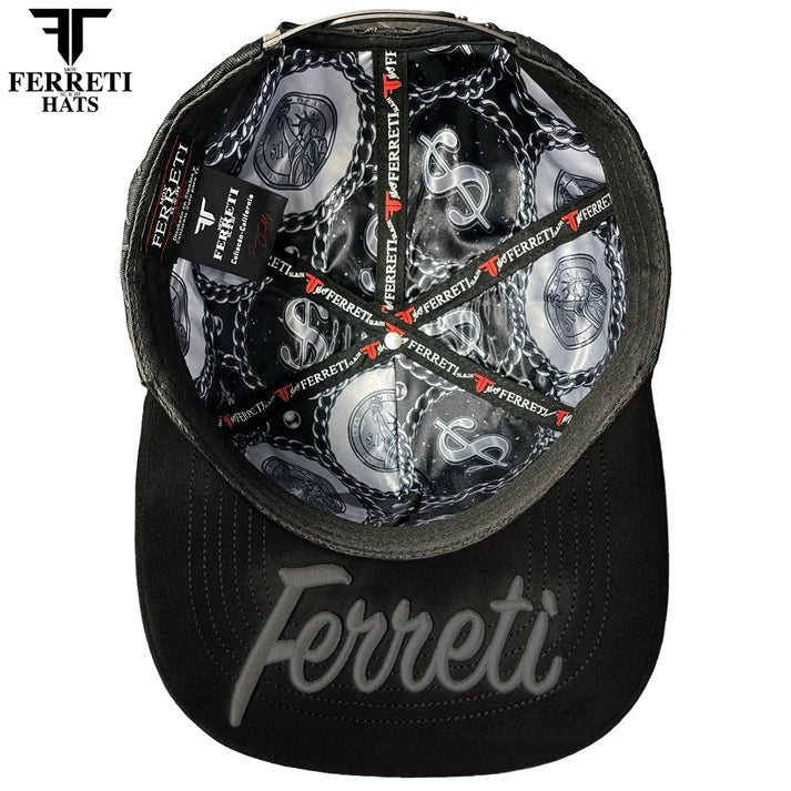 FERRETI HATS PREMIUM FT195 Money Addicted Baseball Cap For Men- Black - OriginalWestern.com