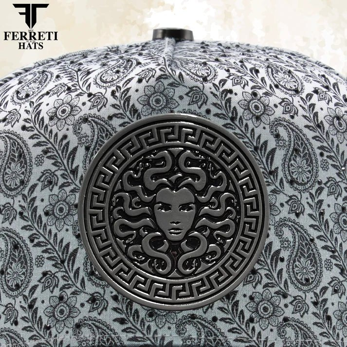 FERRETI HATS PREMIUM FT201 Medusa Platinum Baseball Cap For Men - OriginalWestern.com