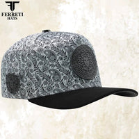 FERRETI HATS PREMIUM FT201 Medusa Platinum Baseball Cap For Men - OriginalWestern.com