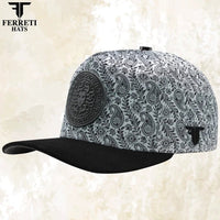 FERRETI HATS PREMIUM FT201 Medusa Platinum Baseball Cap For Men - OriginalWestern.com