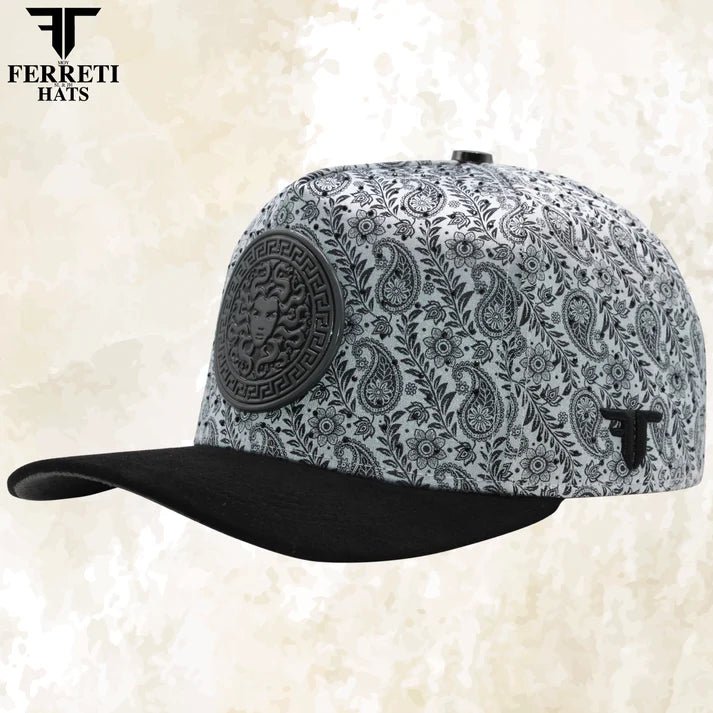 FERRETI HATS PREMIUM FT201 Medusa Platinum Baseball Cap For Men - OriginalWestern.com