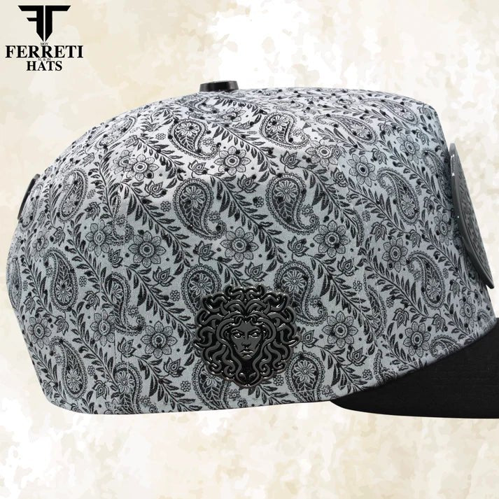 FERRETI HATS PREMIUM FT201 Medusa Platinum Baseball Cap For Men - OriginalWestern.com