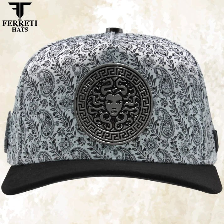 FERRETI HATS PREMIUM FT201 Medusa Platinum Baseball Cap For Men - OriginalWestern.com
