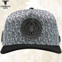 FERRETI HATS PREMIUM FT201 Medusa Platinum Baseball Cap For Men - OriginalWestern.com