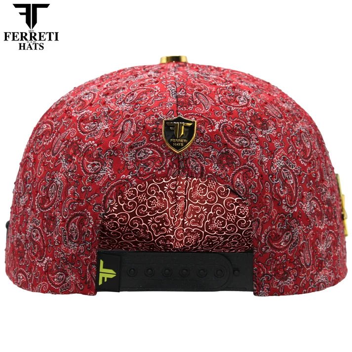 FERRETI HATS PREMIUM FT202 Royal Compass Baseball Cap For Men - Red - OriginalWestern.com