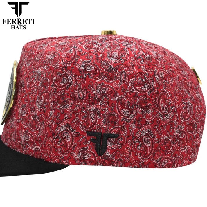 FERRETI HATS PREMIUM FT202 Royal Compass Baseball Cap For Men - Red - OriginalWestern.com