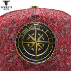 FERRETI HATS PREMIUM FT202 Royal Compass Baseball Cap For Men - Red - OriginalWestern.com