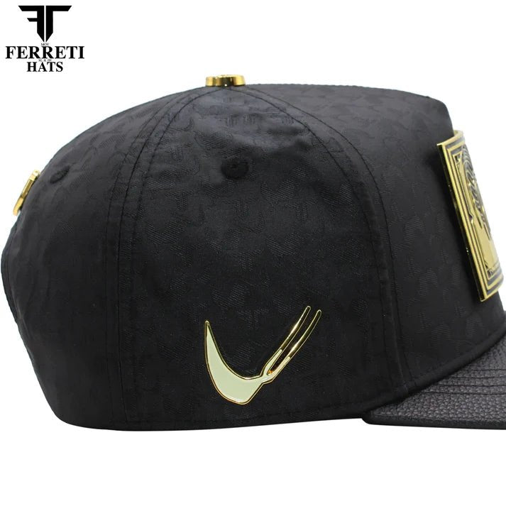 FERRETI HATS PREMIUM FT204 Golden Rooster Baseball Cap For Men - Black - OriginalWestern.com