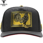 FERRETI HATS PREMIUM FT204 Golden Rooster Baseball Cap For Men - Black - OriginalWestern.com