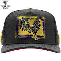 FERRETI HATS PREMIUM FT204 Golden Rooster Baseball Cap For Men - Black - OriginalWestern.com