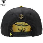 FERRETI HATS PREMIUM FT211 King of Gold Baseball Cap for Men - Black - OriginalWestern.com