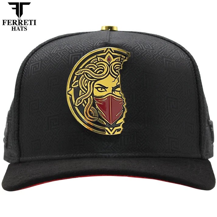 FERRETI HATS PREMIUM FT211 King of Gold Baseball Cap for Men - Black - OriginalWestern.com