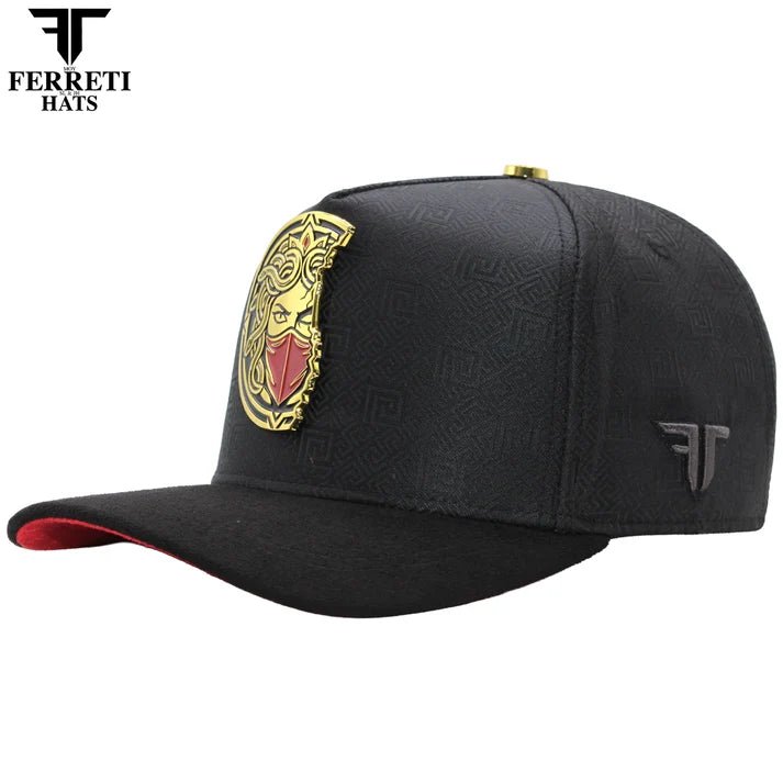 FERRETI HATS PREMIUM FT211 King of Gold Baseball Cap for Men - Black - OriginalWestern.com
