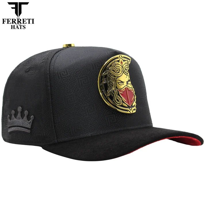 FERRETI HATS PREMIUM FT211 King of Gold Baseball Cap for Men - Black - OriginalWestern.com