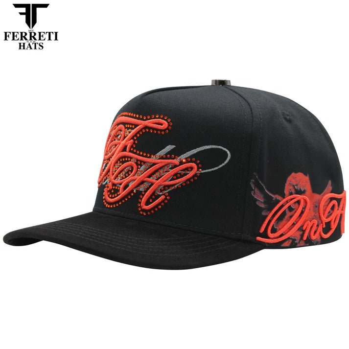 FERRETI HATS PREMIUM FT217 Angels On Hell Baseball Cap For Men - Black - OriginalWestern.com
