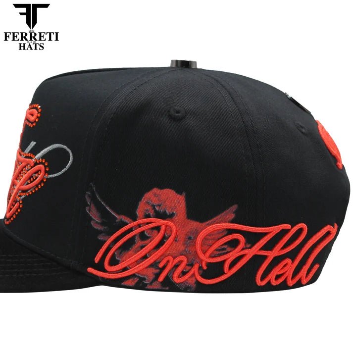 FERRETI HATS PREMIUM FT217 Angels On Hell Baseball Cap For Men - Black - OriginalWestern.com