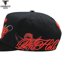 FERRETI HATS PREMIUM FT217 Angels On Hell Baseball Cap For Men - Black - OriginalWestern.com