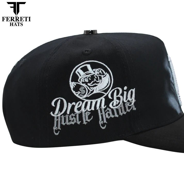 FERRETI HATS PREMIUM FT218 Hustling Black Baseball Cap For Men - Black - OriginalWestern.com