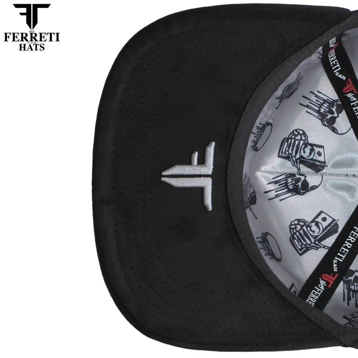 FERRETI HATS PREMIUM FT218 Hustling Black Baseball Cap For Men - Black - OriginalWestern.com