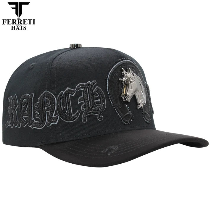 FERRETI HATS PREMIUM FT219 Ranch Life Baseball Cap For Men - Black - OriginalWestern.com