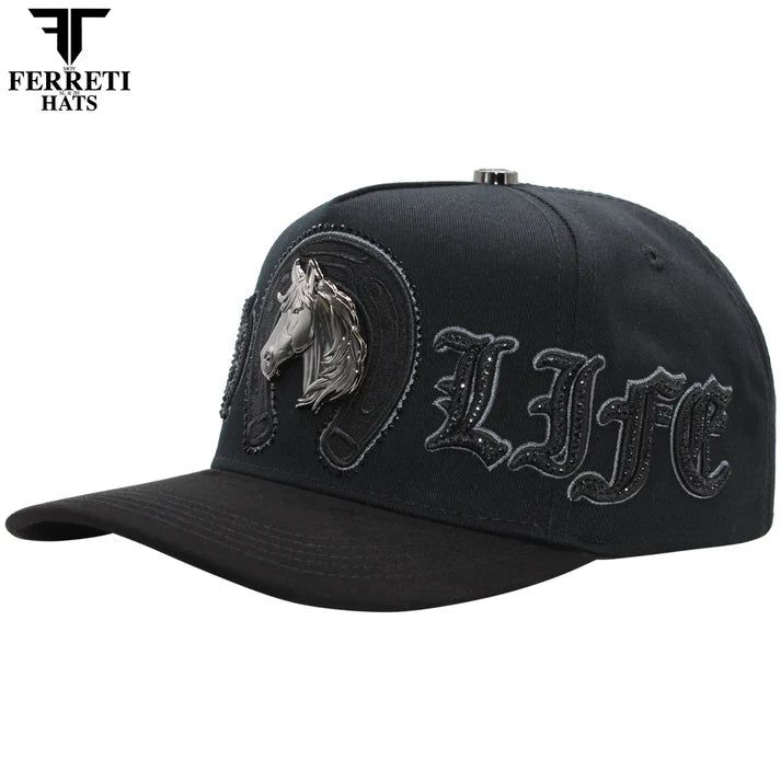 FERRETI HATS PREMIUM FT219 Ranch Life Baseball Cap For Men - Black - OriginalWestern.com