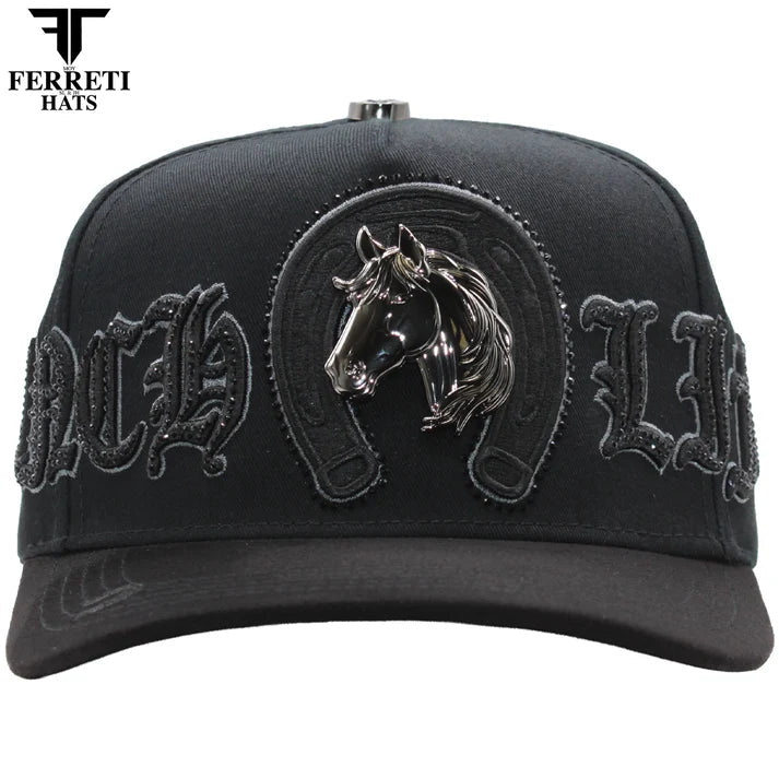FERRETI HATS PREMIUM FT219 Ranch Life Baseball Cap For Men - Black - OriginalWestern.com