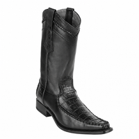 White Diamonds Men's Genuine Crocodile 400 Square Toe Cowboy Boots – Black