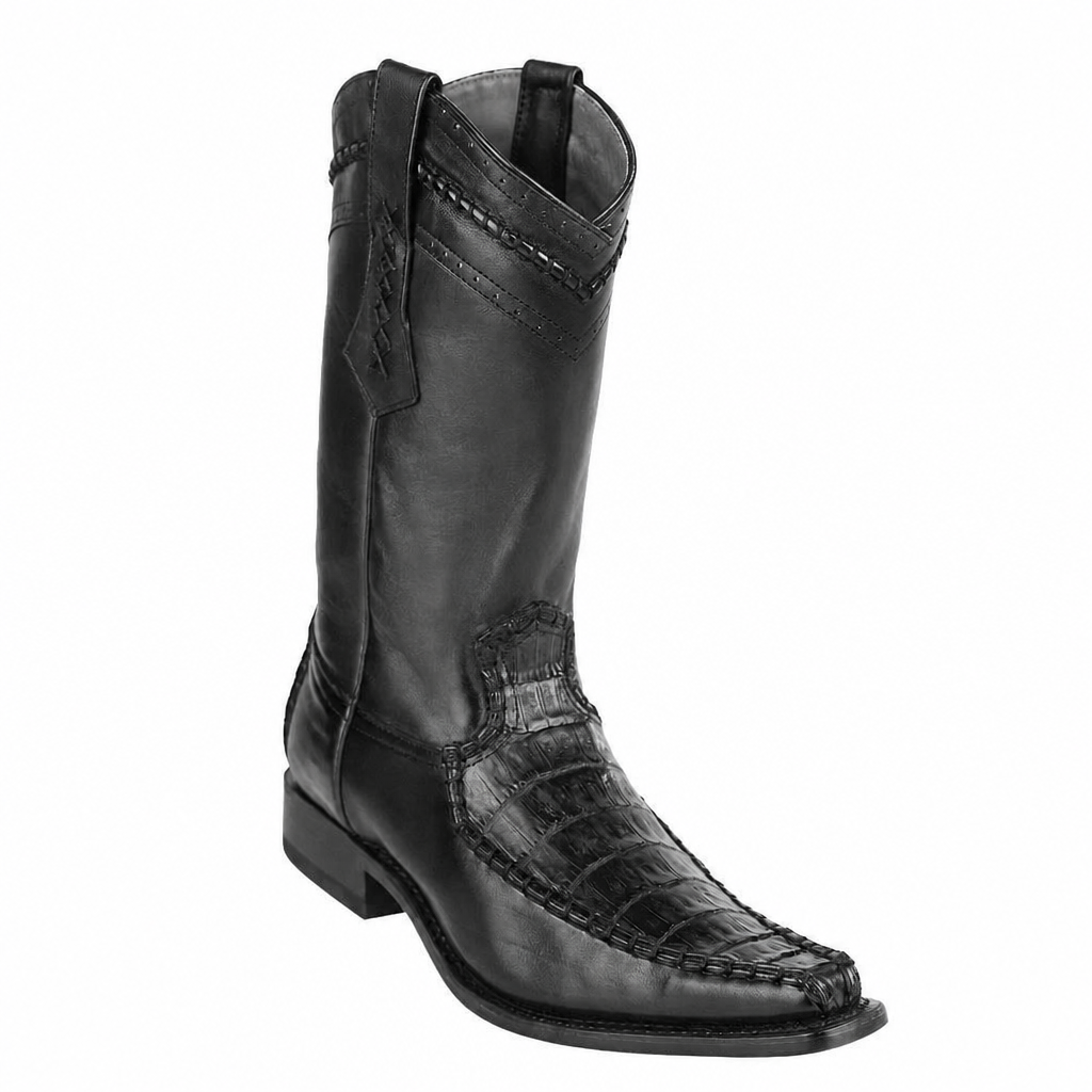 White Diamonds Men's Genuine Crocodile 400 Square Toe Cowboy Boots – Black