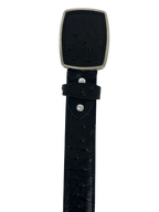 Full Quill Ostrich Skin Print Western Belt with Removable Buckle - Black - OriginalWestern.com