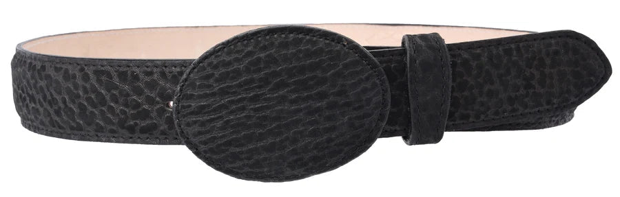 Genuine Bull Shoulder Leather 1.5" Exchangeable Buckle Western Belt - Black - OriginalWestern.com