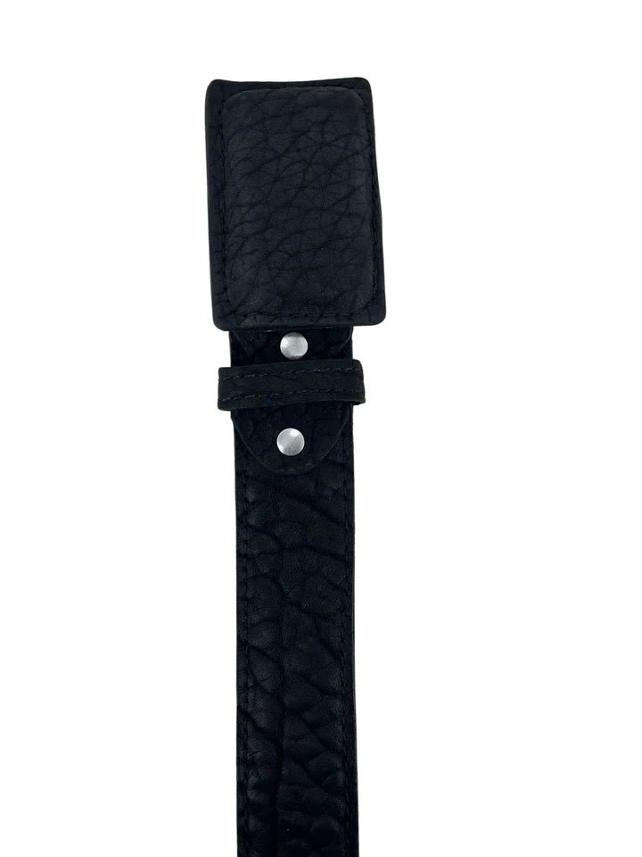 Genuine Bull Shoulder Leather 1.5" Square Buckle Western Belt - Black - OriginalWestern.com