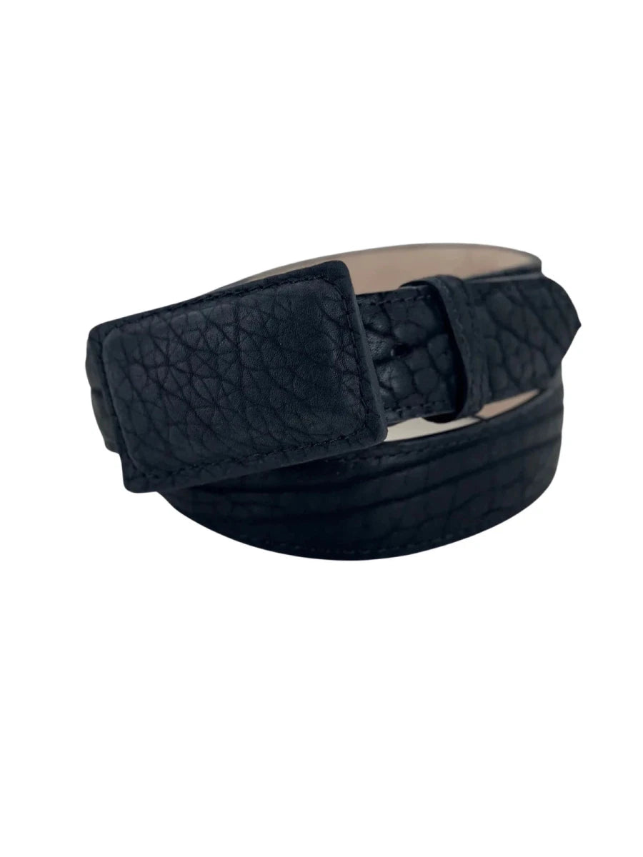 Genuine Bull Shoulder Leather 1.5" Square Buckle Western Belt - Black - OriginalWestern.com