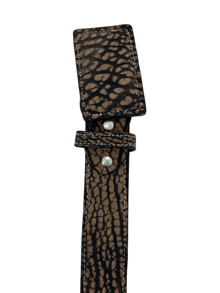 Genuine Bull Shoulder Leather 1.5" Square Buckle Western Belt - Brown - OriginalWestern.com