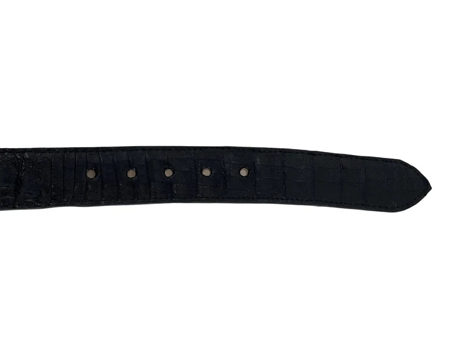 Genuine Exotic Caiman Alligator Crocodile Skin Cowboy Belt with Removable Buckle - Black - OriginalWestern.com