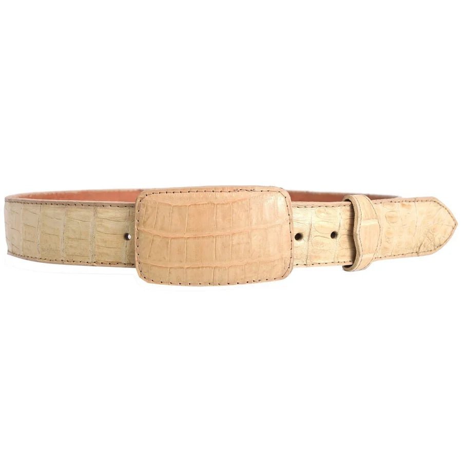 Genuine Exotic Caiman Alligator Crocodile Skin Cowboy Belt with Removable Buckle -Oryx - OriginalWestern.com